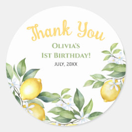 レモン柑橘類の誕生日シール ラウンドシール