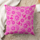 レモン柑橘類サマーレモネードシェフピンク クッション (ブランケット)