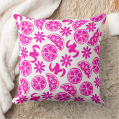 レモン柑橘類サマーレモネードシェフピンク クッション (ブランケット)