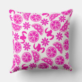 レモン柑橘類サマーレモネードシェフピンク クッション (裏面)