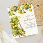 レモン柑橘類バジェットブライダルシャワーの招待状