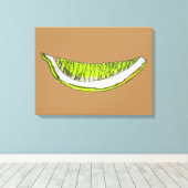 レモン柑橘類フルーツウォーターカラーアートイラストレーション キャンバスプリント (インサイチュ (ウッドフロア))