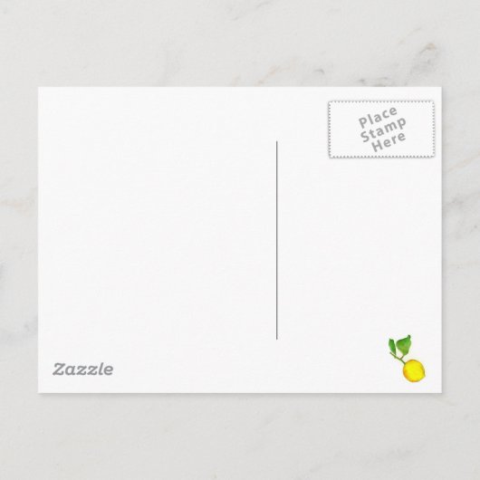 レモン柑橘類フルーツウォーターカラーアート保存日 案内ポストカード (裏面)