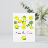 レモン柑橘類フルーツウォーターカラーアート保存日 案内ポストカード (スタンド正面)