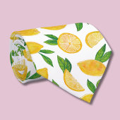 レモン柑橘類フルーツパターン ネクタイ