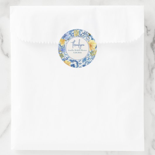 レモン柑橘類フルーツメインスクイーズブライダルシャワー ラウンドシール (バッグ)