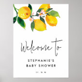 レモン柑橘類フルーツ夏の赤ちゃんシャワー歓迎サイン ポスター (正面)