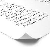 レモン柑橘類フローラ12テーブル結婚のシーティングチャート ポスター (角)