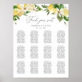 レモン柑橘類フローラ12テーブル結婚のシーティングチャート ポスター (正面)