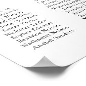 レモン柑橘類フローラ15テーブル結婚のシーティングチャート ポスター (角)