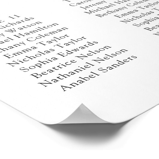 レモン柑橘類フローラ15テーブル結婚のシーティングチャート ポスター (角)