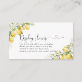 レモン柑橘類ベビシャワーディスプレイシャワーカード エンクロージャーカード (正面)