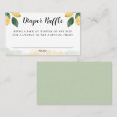 レモン柑橘類ベビーシャワーゲームおむつラッフルカード 名刺 (正面/裏面)