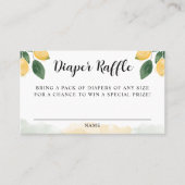 レモン柑橘類ベビーシャワーゲームおむつラッフルカード 名刺 (正面)