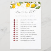 レモン柑橘類ママまたはパパベビーシャワーゲーム (正面)