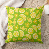 レモン柑橘類レモネデシェフかわいい黄色のグリーン クッション (ブランケット)
