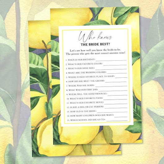 レモン柑橘類 – 誰が花嫁のゲームを知っ最高のている