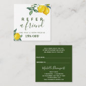 レモン植物の正方形の夏の紹介カード 紹介カード (正面/裏面)