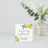 レモン植物の正方形の夏の紹介カード 紹介カード (スタンド正面)