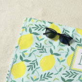 レモン植物モノグラムビーチタオル ビーチタオル (インサイチュ)