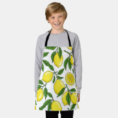 レモン植物性シームレス – 手書き エプロン (着用した状態)
