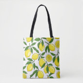 レモン植物性シームレス – 手書き トートバッグ (正面)
