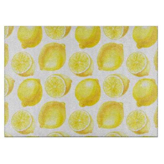 レモン模様デザイン カッティングボード (正面)