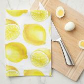 レモン模様デザイン キッチンタオル (四つ折り)