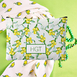 レモン模様モノグラム アクセサリーポーチ