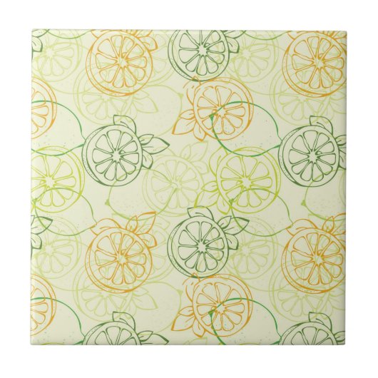 レモン模様 タイル (正面)