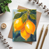 レモン樹の水彩果物絵画カード