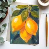 レモン樹の水彩果物絵画カード