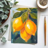 レモン樹の水彩果物絵画 ポストカード