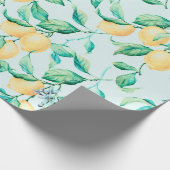 レモン水のカラーのシームレスな模様 ラッピングペーパー (角)