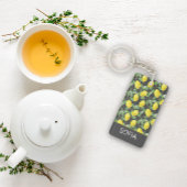 レモン水の色のパターン名前をカスタムするイエローグレー キーホルダー