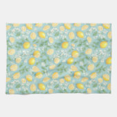 レモン水カラーパターンミントフローラレモン キッチンタオル (横)