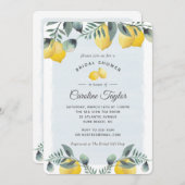 レモン水モダン彩緑ブライダルシャワー 招待状 (正面/裏面)