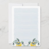 レモン水モダン彩緑ブライダルシャワー 招待状 (裏面)