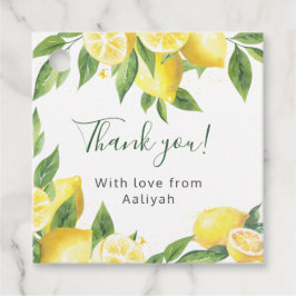 レモン水彩の感謝 フェイバータグ