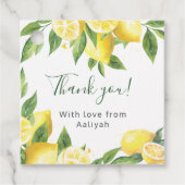 レモン水彩の感謝 フェイバータグ (正面)