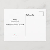 レモン水彩の葉 Save the Date ポストカード (裏面)