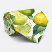 レモン水彩パターンデザイン ネクタイ (ロール)