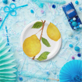 レモン水彩画の絵画 ペーパープレート (パーティー)
