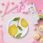 レモン水彩画の絵画 ペーパープレート (パーティー)