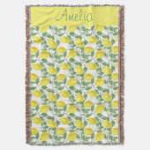レモン水柄かわいい女の子の名前 スローブランケット (正面縦)