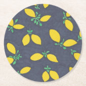 レモン水滴フードアートパターン ラウンドペーパーコースター (正面)