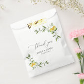 レモン水色の緑結婚フローラ感謝していユー フェイバーバッグ (封をした状態)