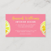 レモン水色ピンク背景 名刺 (裏面)