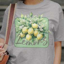 レモン水色フルーツ植物学 Tシャツ