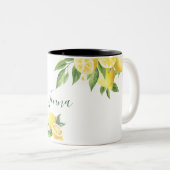 レモン水色 ツートーンマグカップ (正面右)